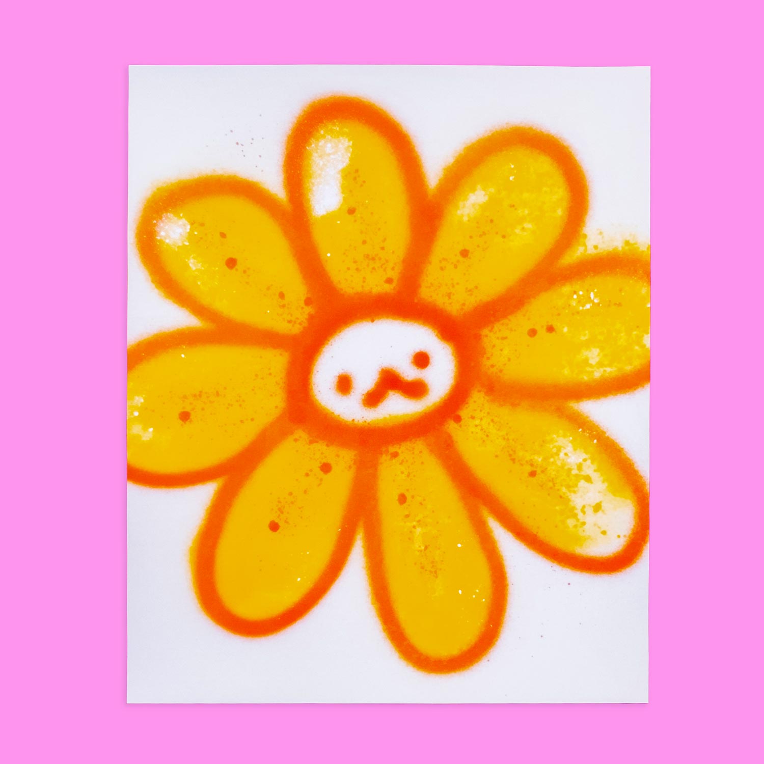 Affiche fleur féline jaune 11x14"