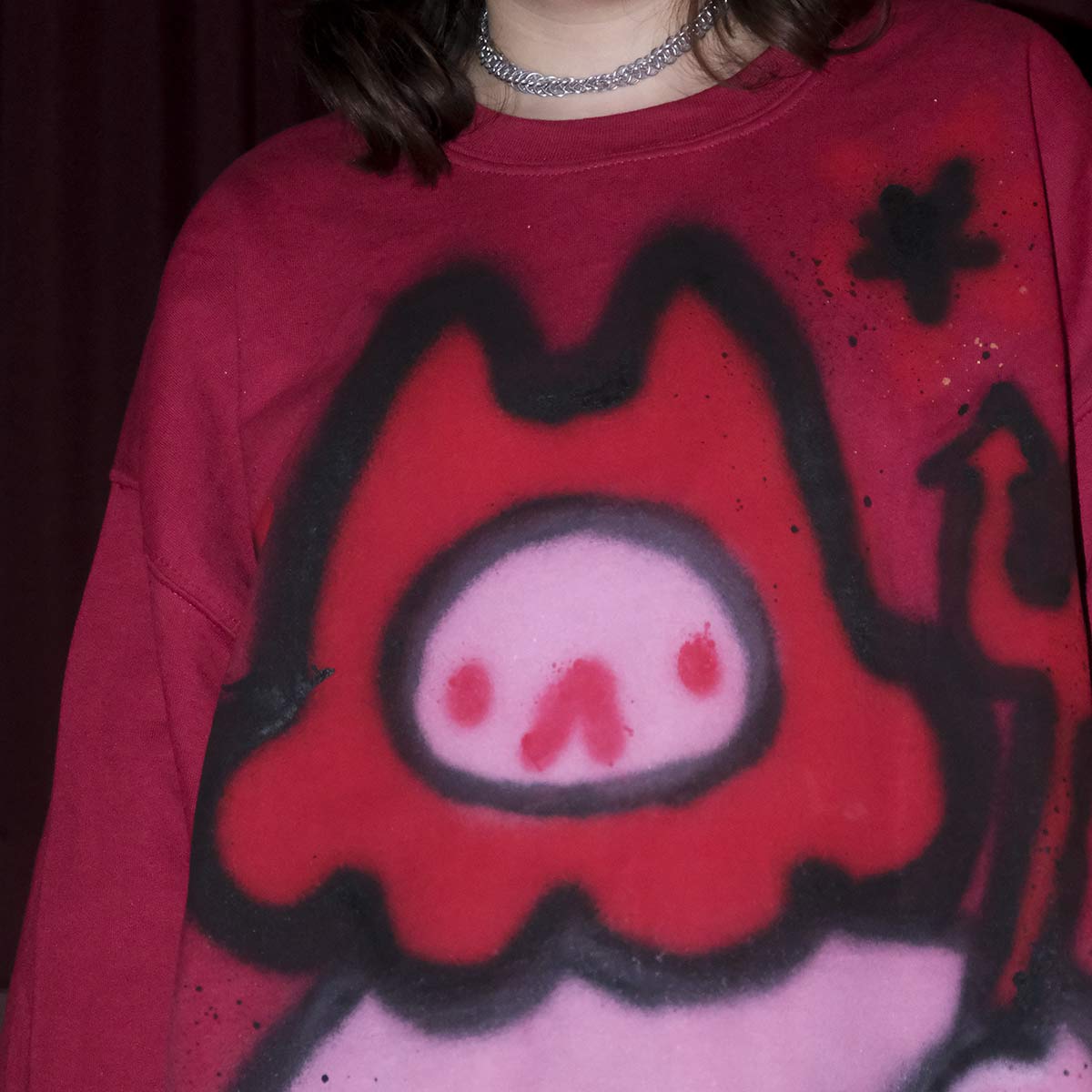 Spray painted Demon Crewneck (XL)