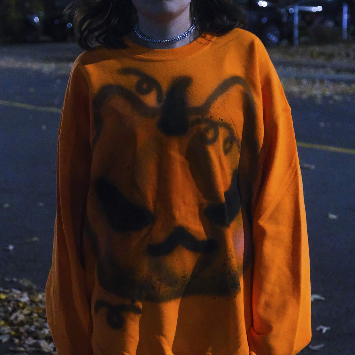 Spray painted Pumpkat Crewneck (XL)