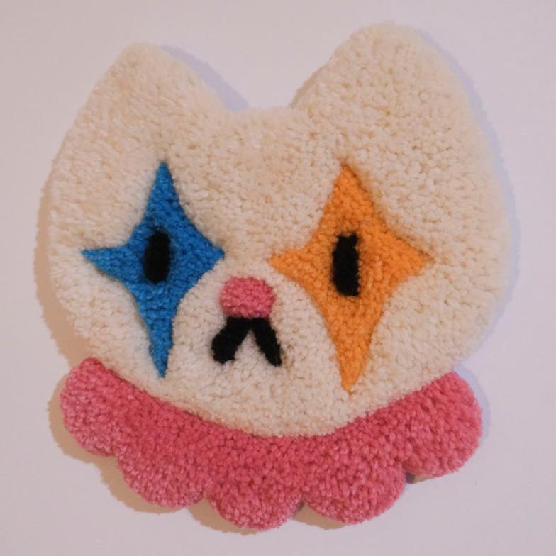 Cat Clown Wall Rug 8"