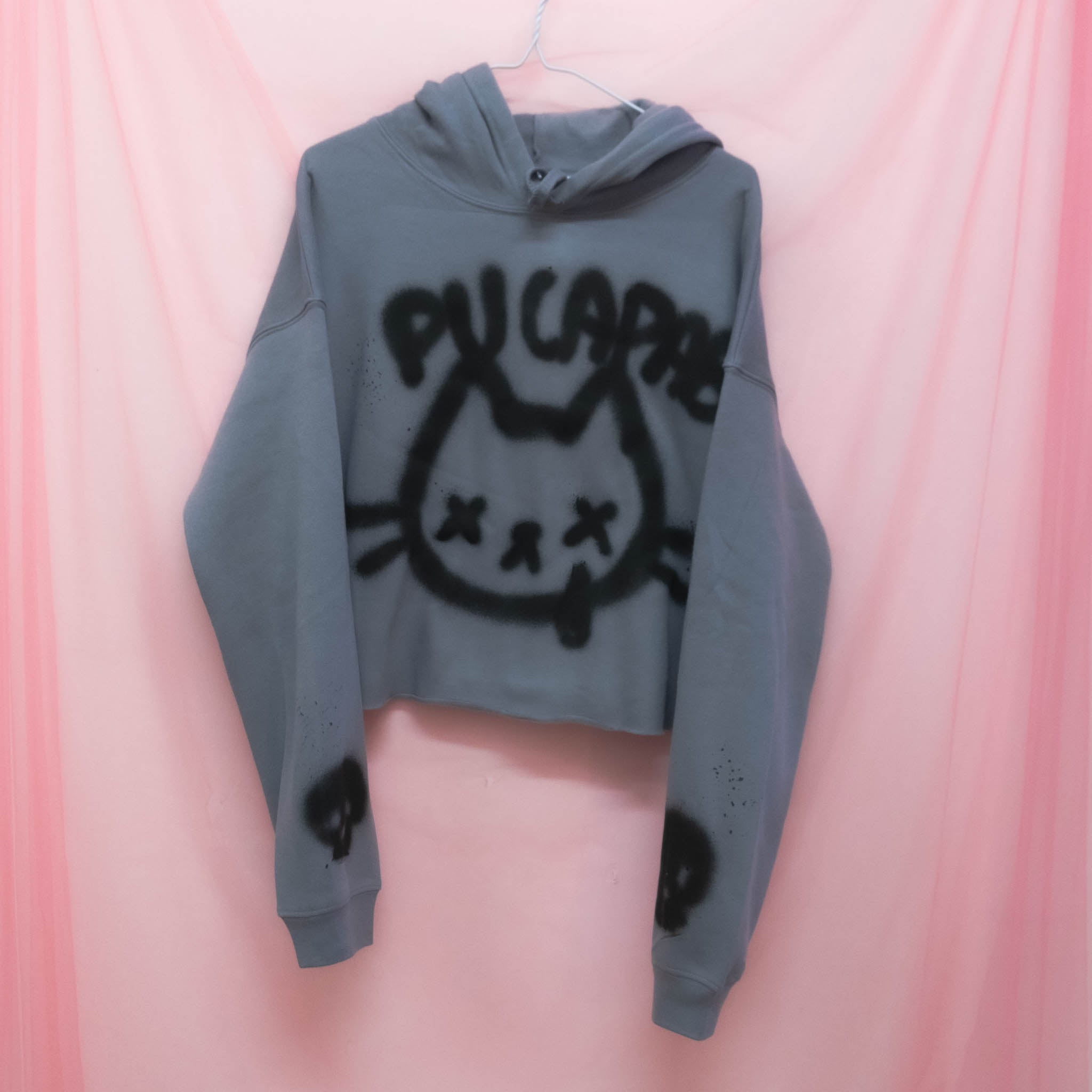 Unique "Fed Up Cat" Cut-Out Hoodie (XL)