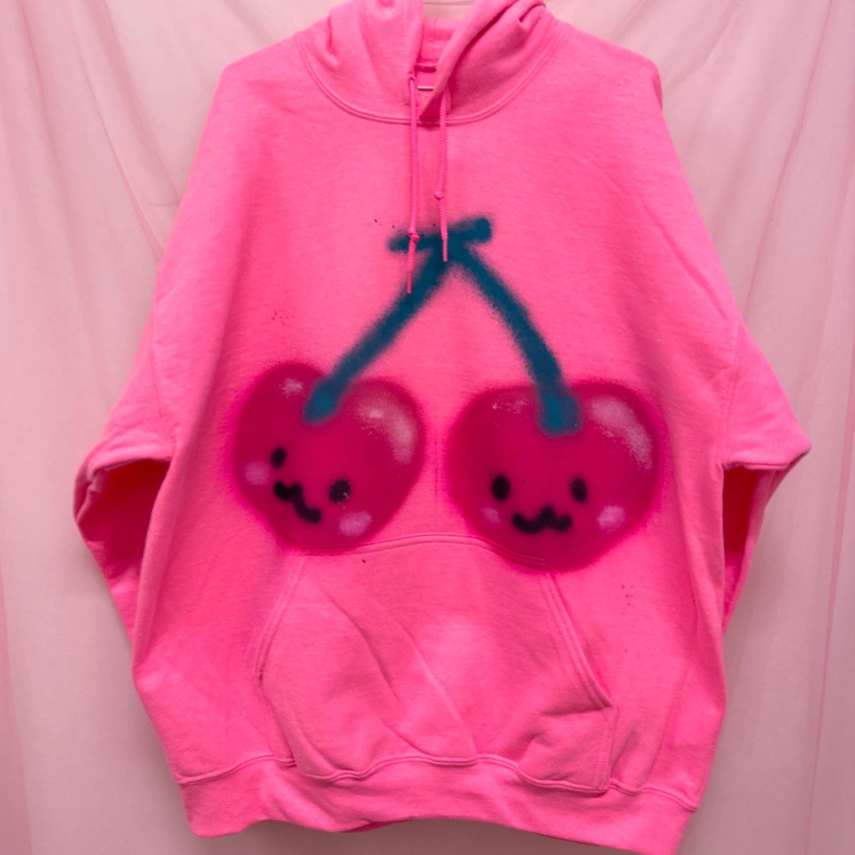 Spray Painted Cherries Hoodie (XL)