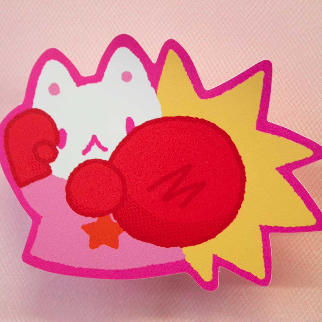 Boxing Cat Sticker 3"