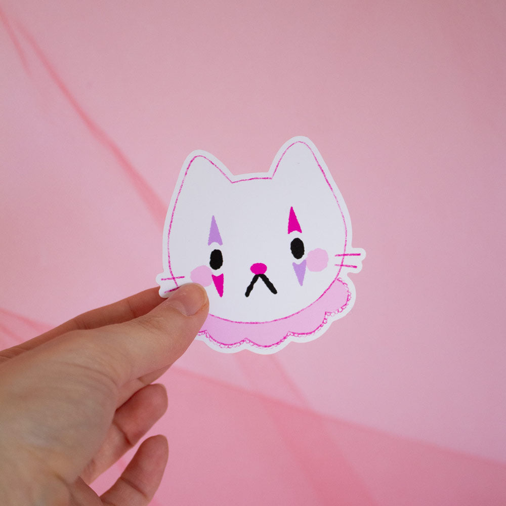 Cat clown sticker 3"