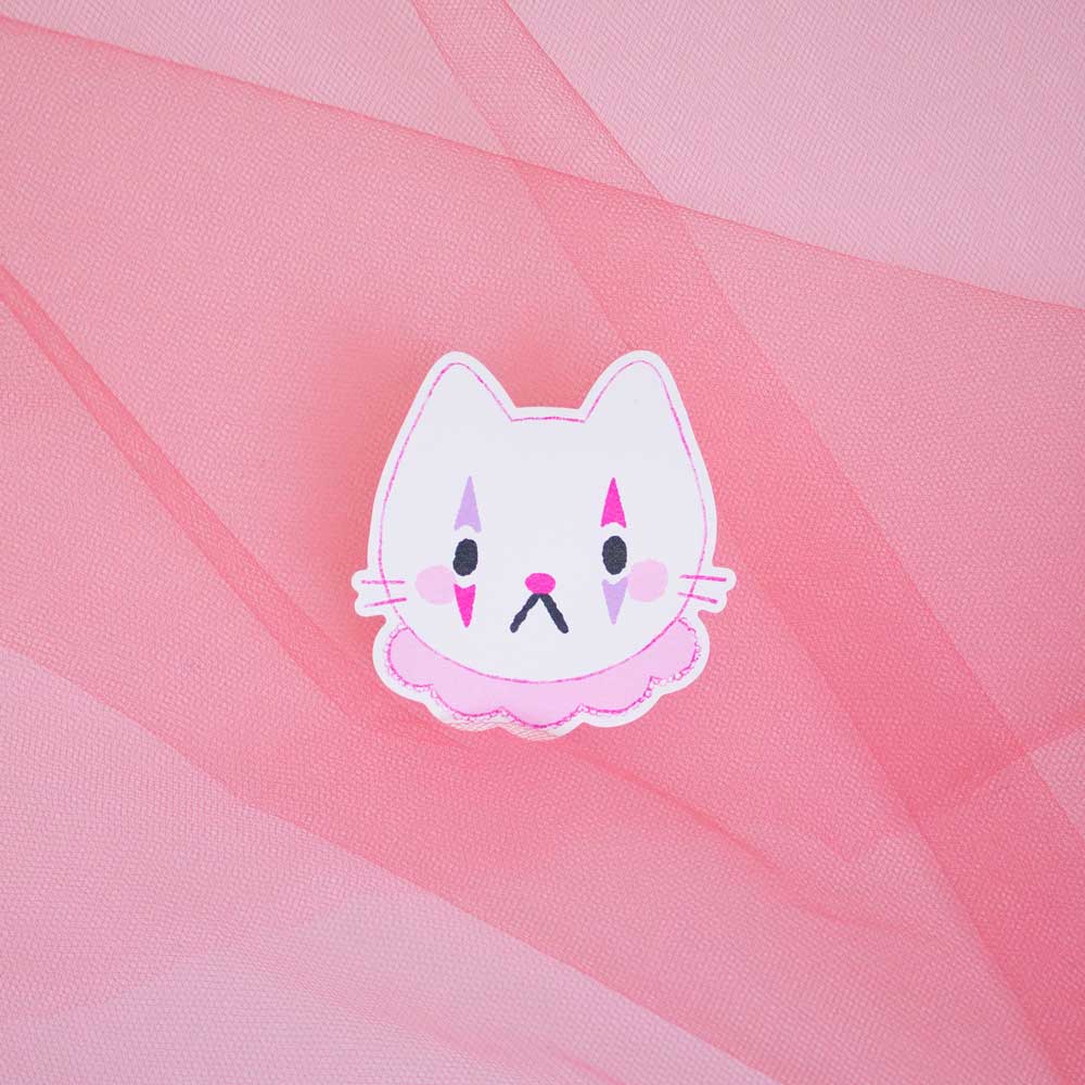 Cat clown sticker 3"