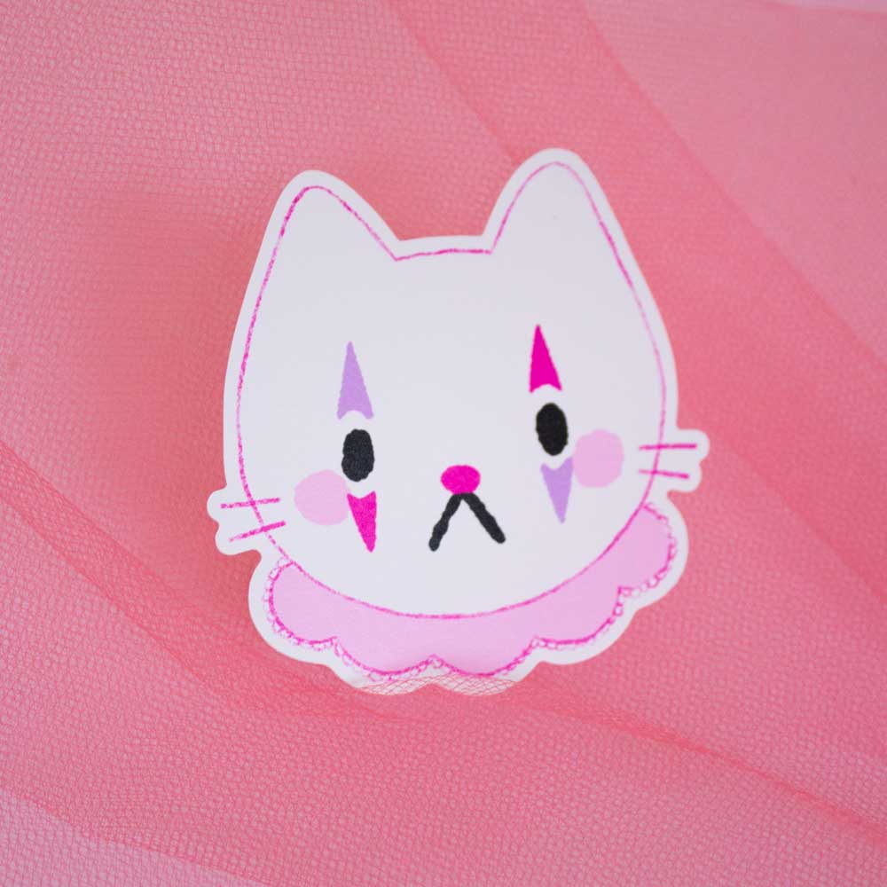 Cat clown sticker 3"