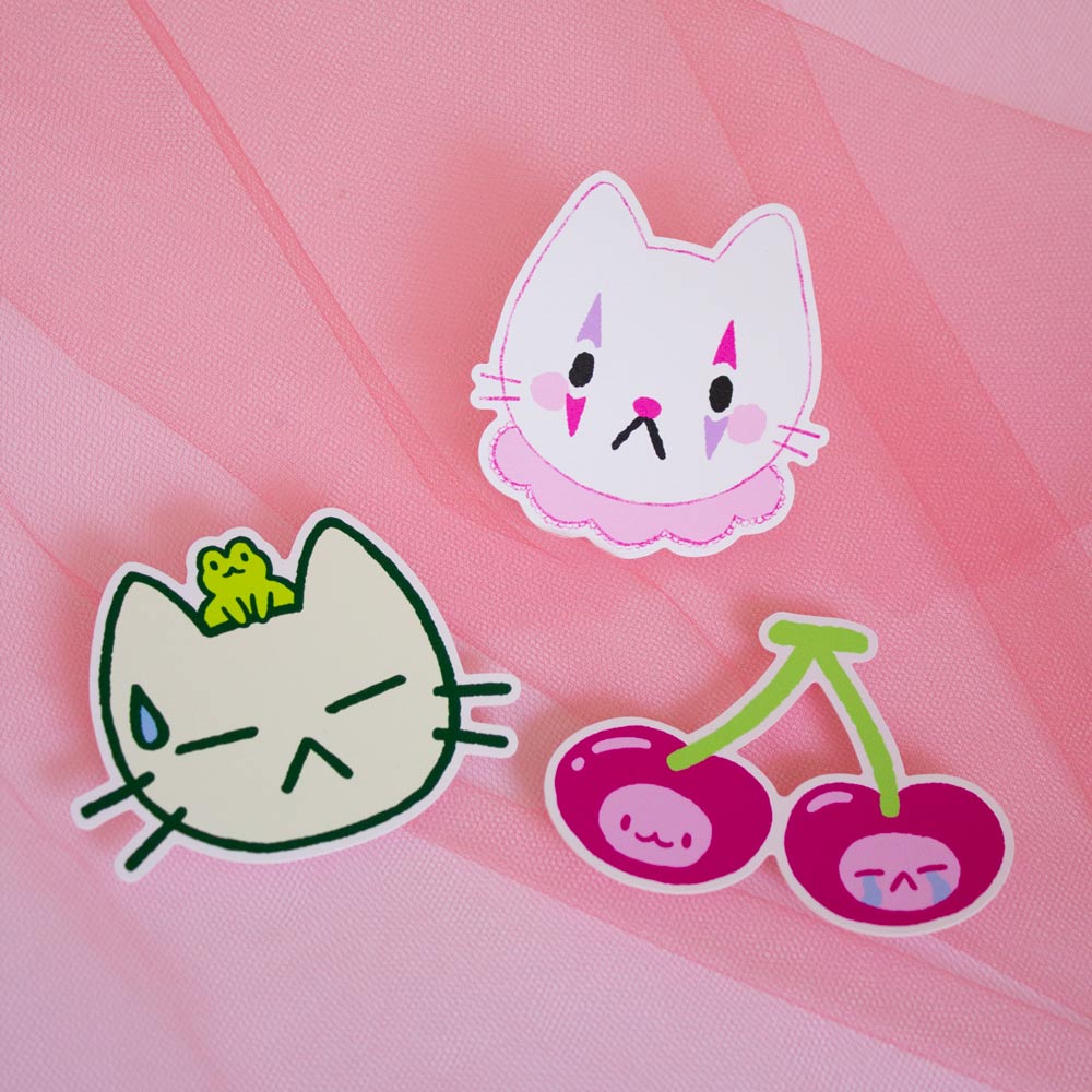 Cat clown sticker 3"