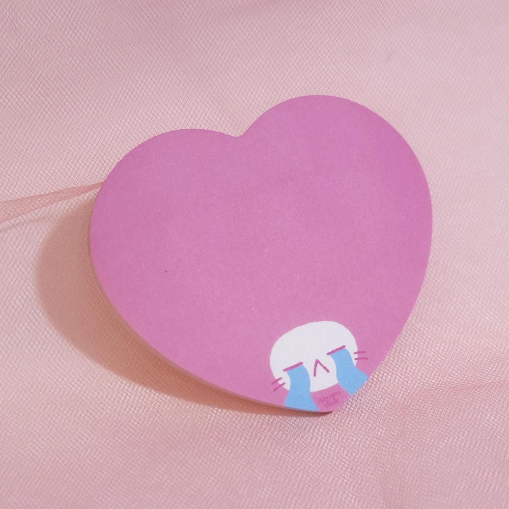 Sad Heart Cat Sticky Notes