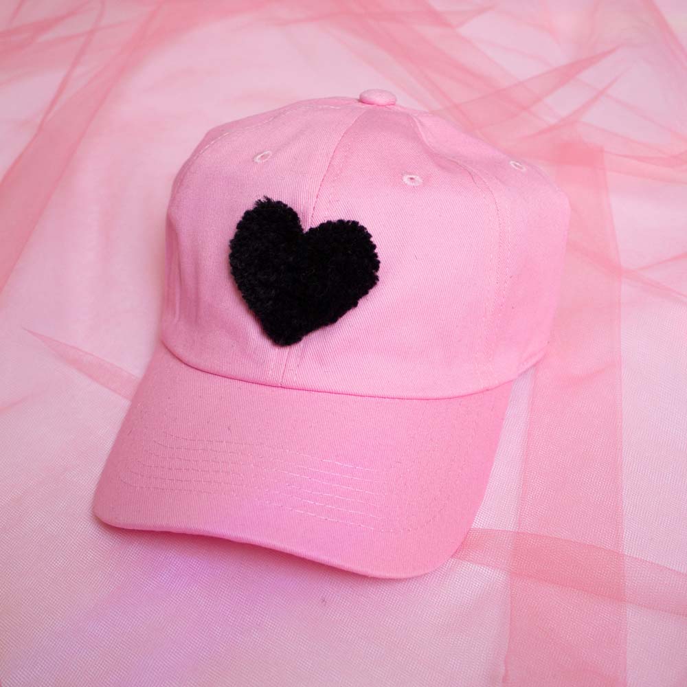 Colorful Tufted Heart Hats