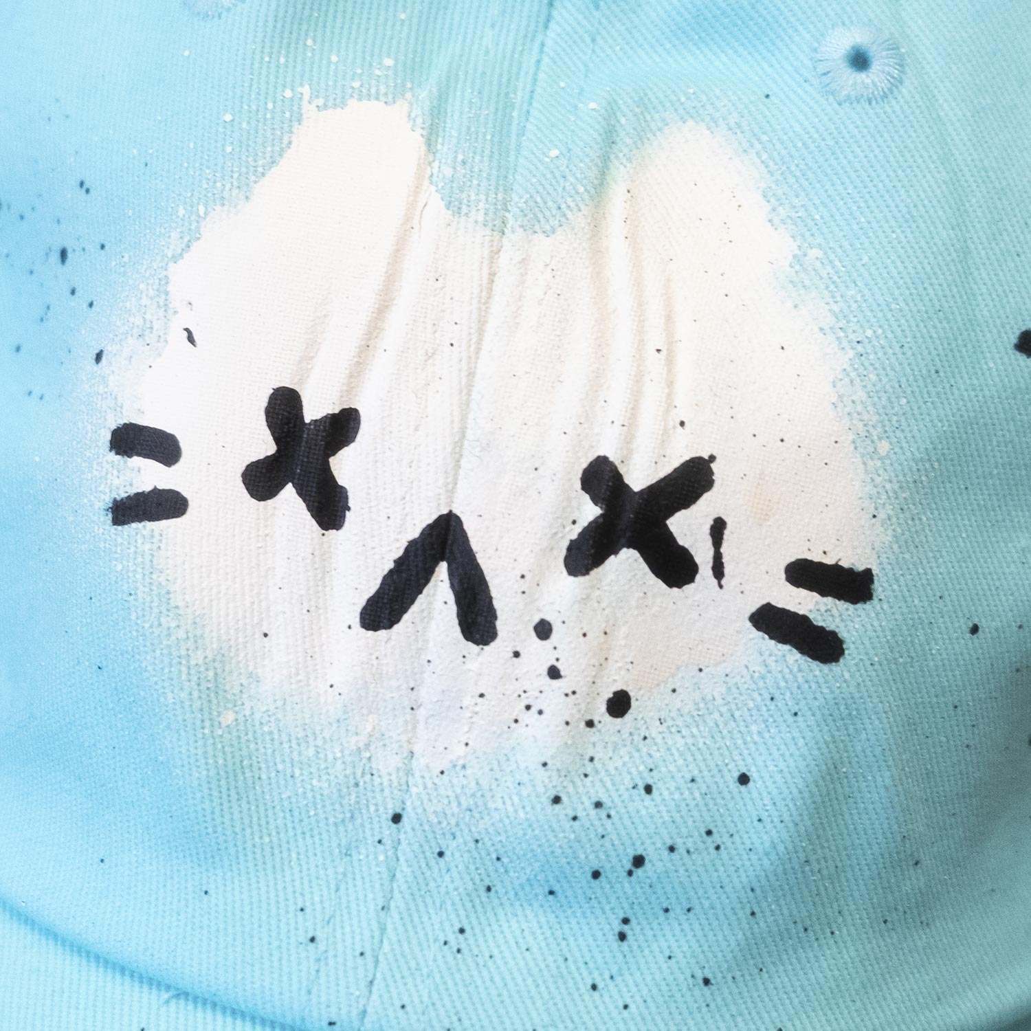 Unique "Kitty X_X" Turquoise Hat