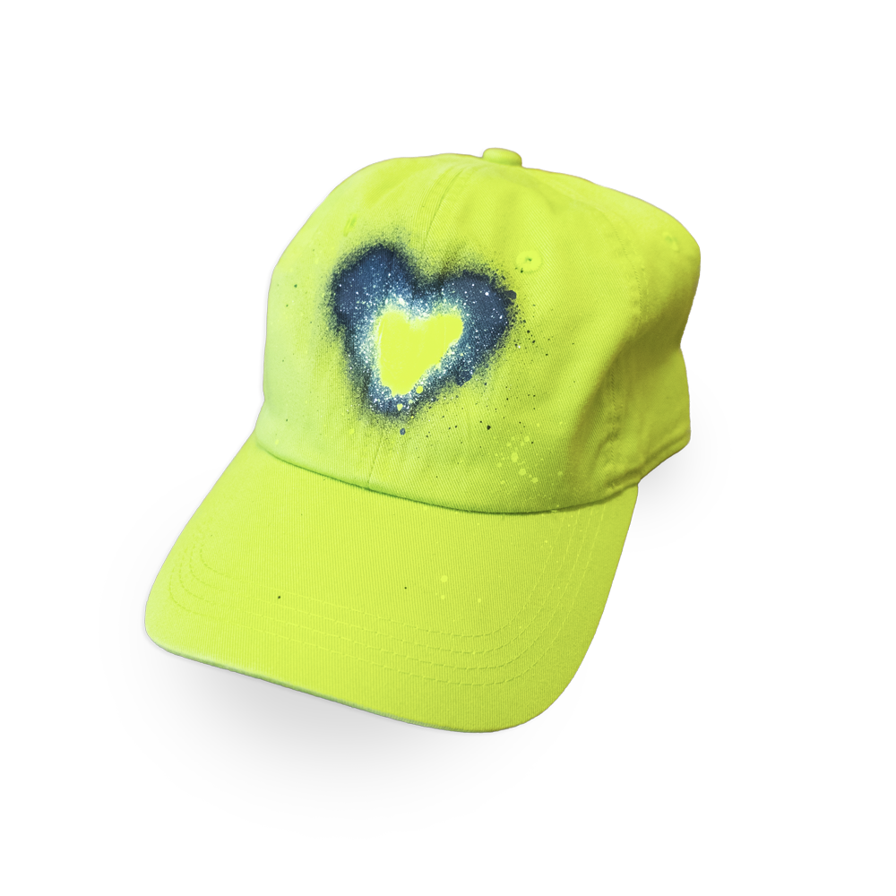 Casquette verte "coeur noir" unique