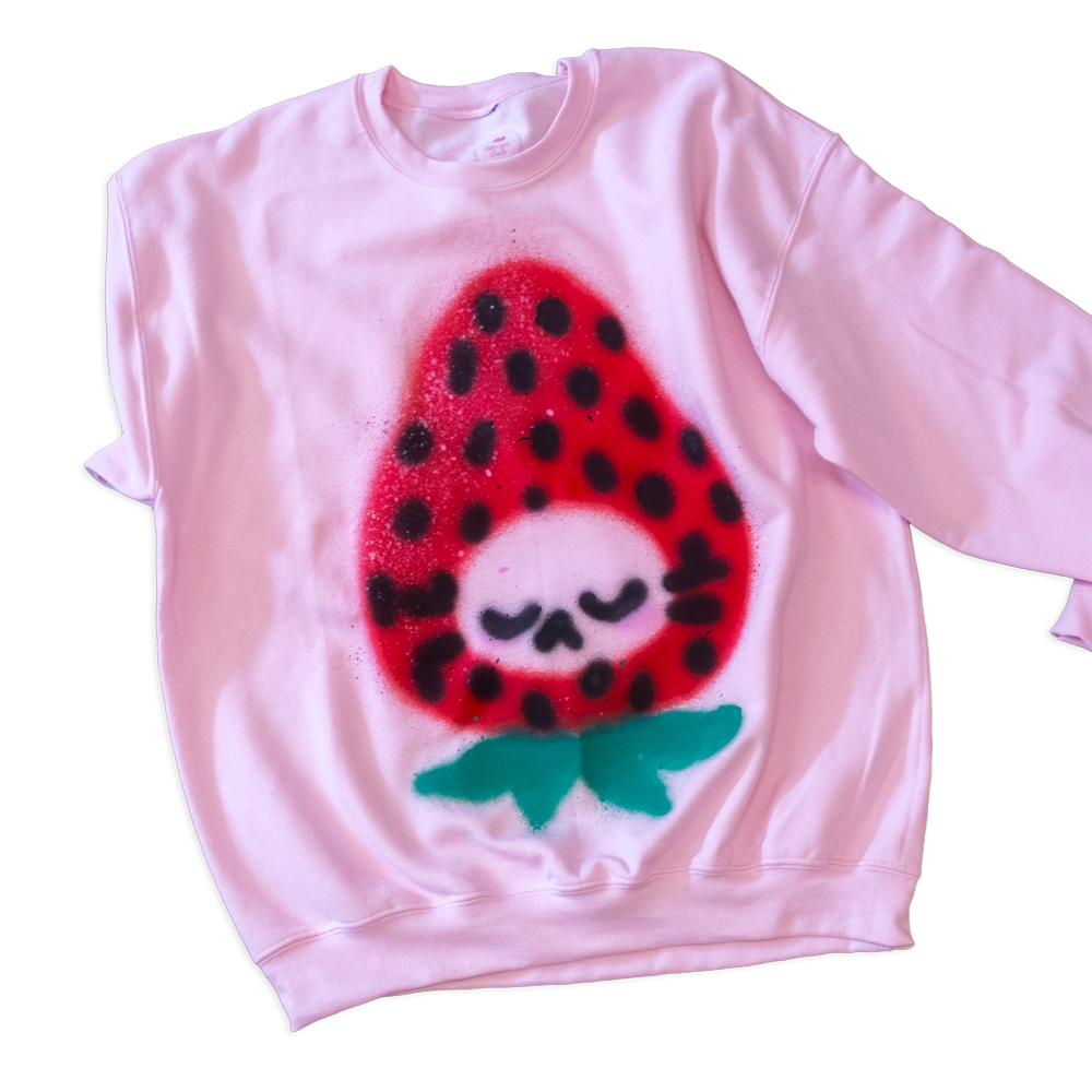 Pink "Peaceful Strawberry" Crewneck, medium size