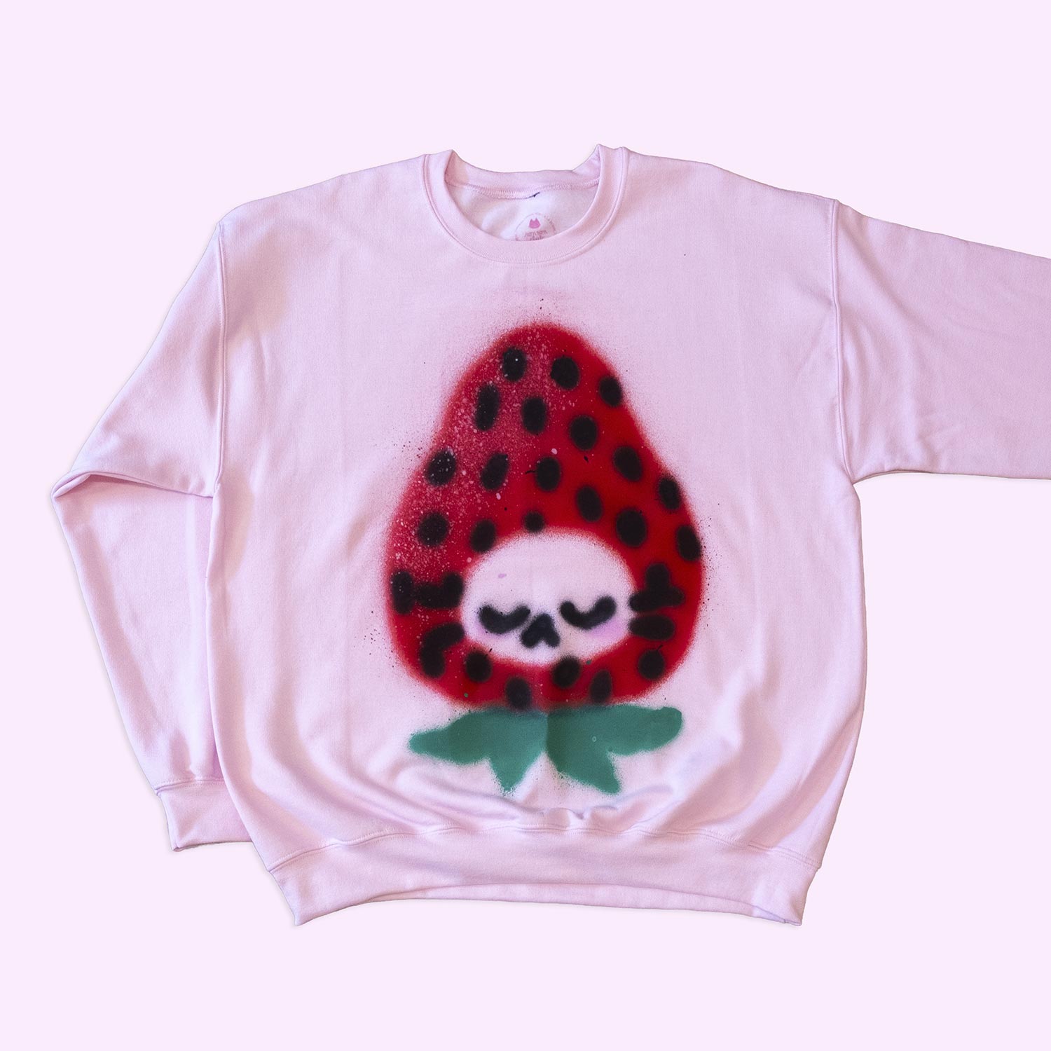 Pink "Peaceful Strawberry" Crewneck, medium size
