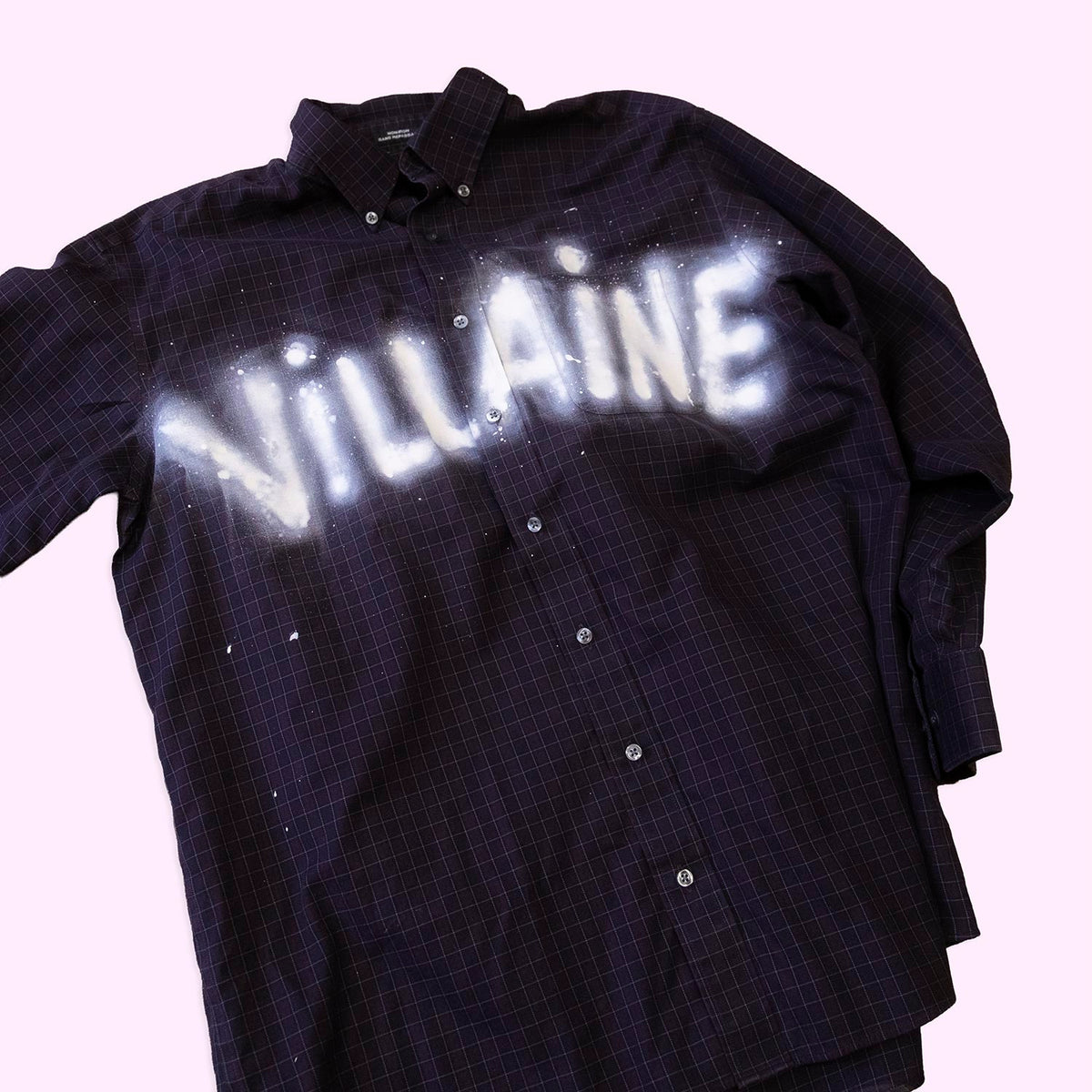 Upcycled "VILLAINE" Plaid Shirt