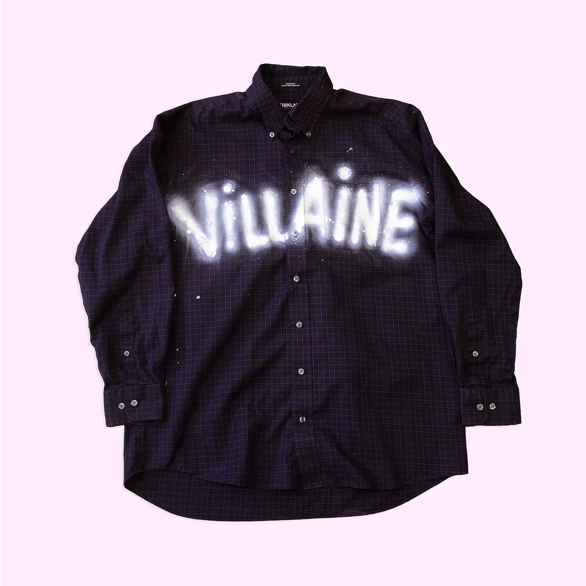 Upcycled "VILLAINE" Plaid Shirt