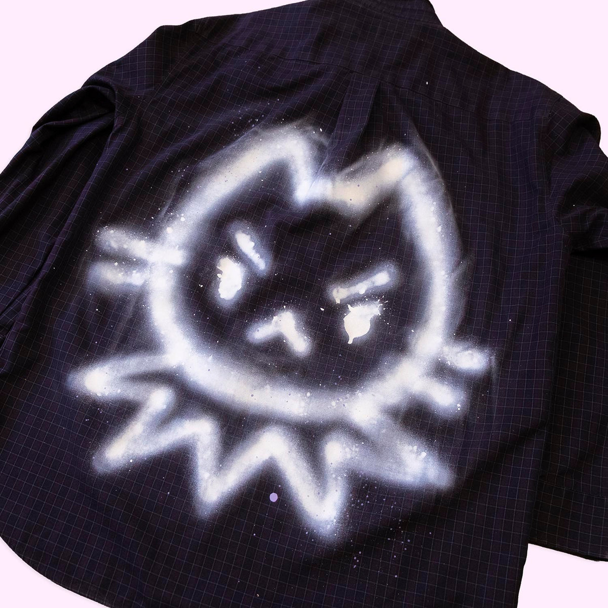 Upcycled "VILLAINE" Plaid Shirt