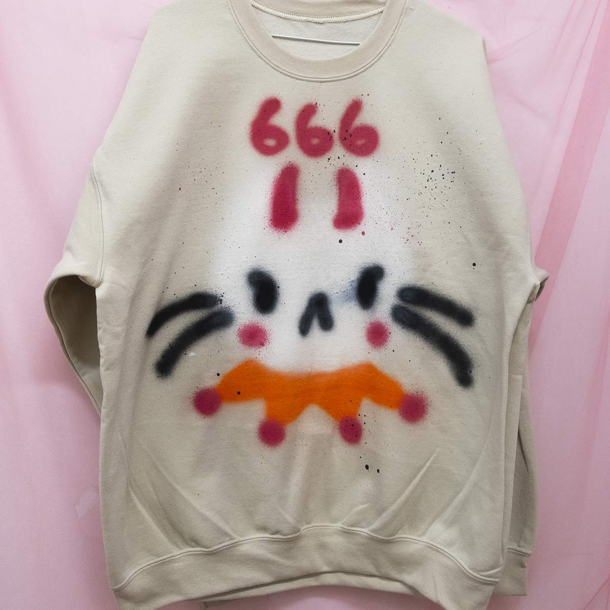 Spray Painted 666 Hoodie (L)