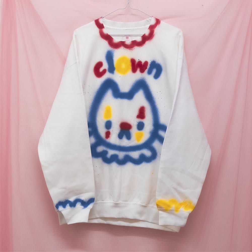 Chandail "Chat clown primaire" unique (L)