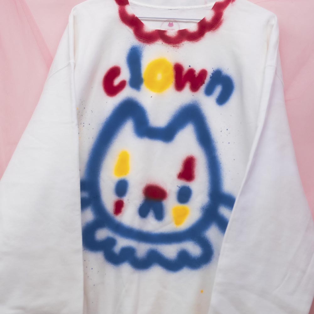 Chandail "Chat clown primaire" unique (L)