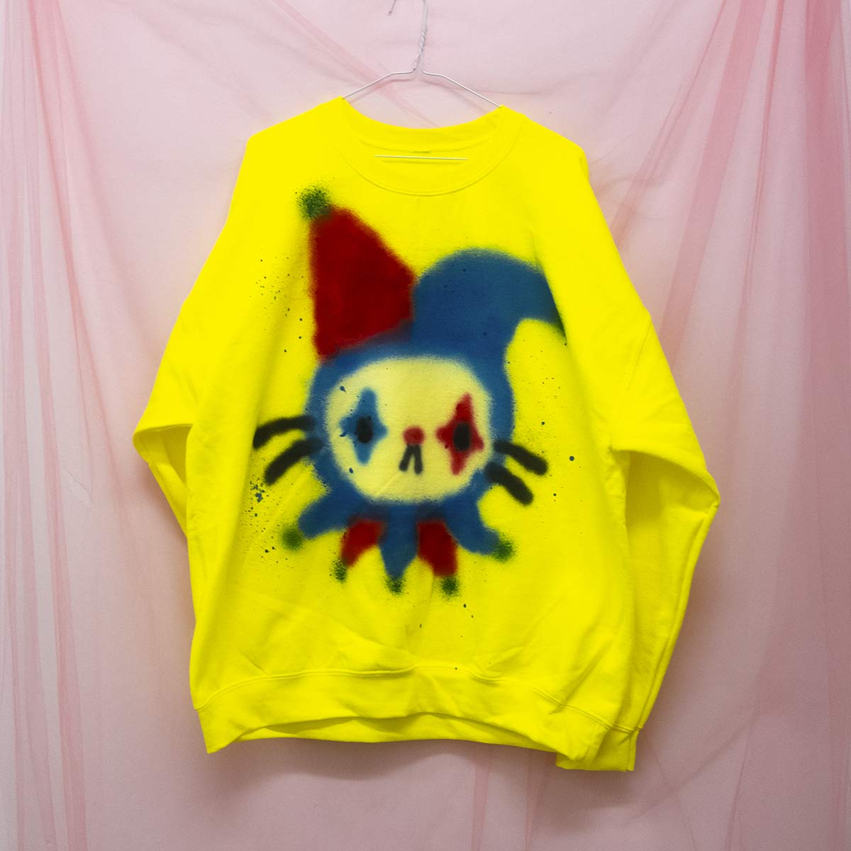 Spray painted Cat Clown Crewneck (XL)