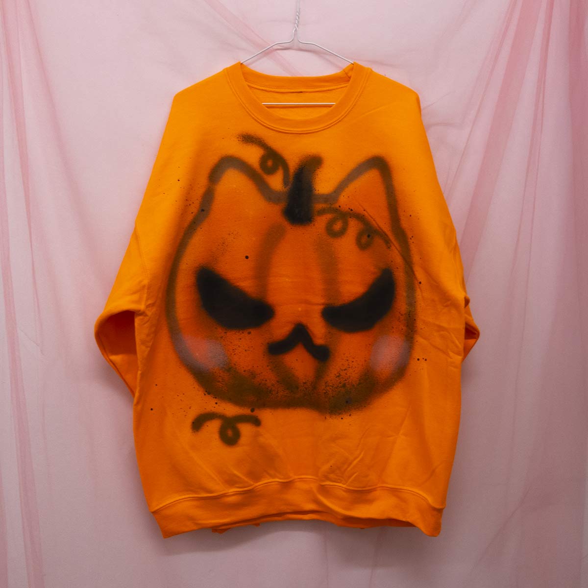 Spray painted Pumpkat Crewneck (XL)