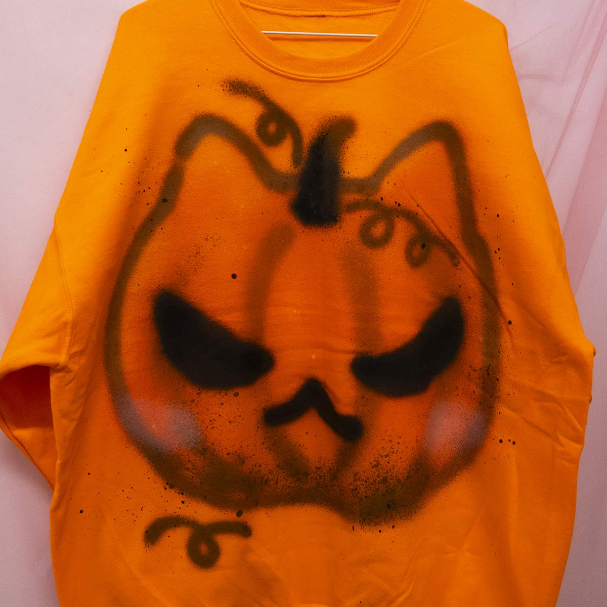 Spray painted Pumpkat Crewneck (XL)