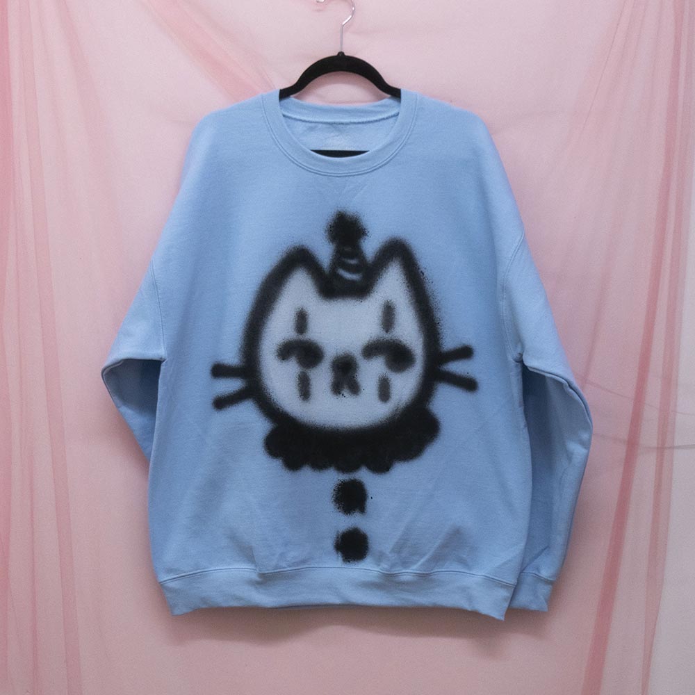 Pierrot spray painted sweatshirt (XL)