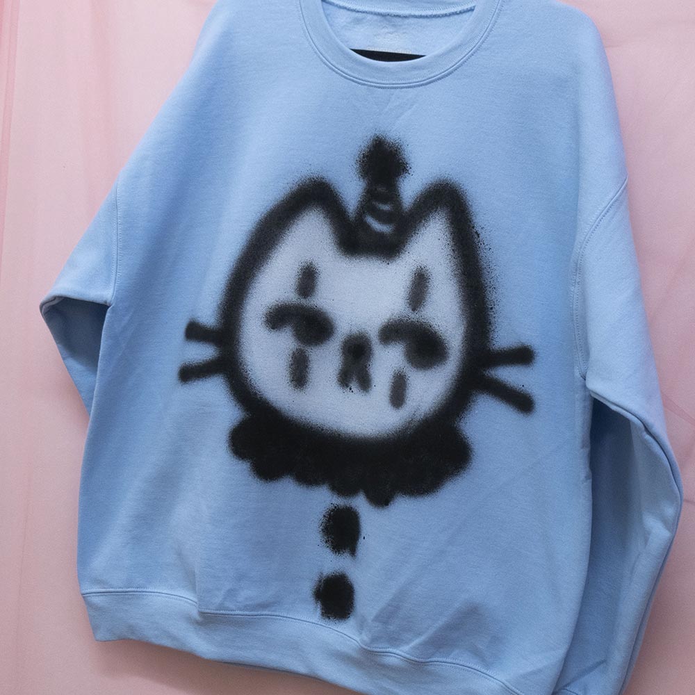 Pierrot spray painted sweatshirt (XL)