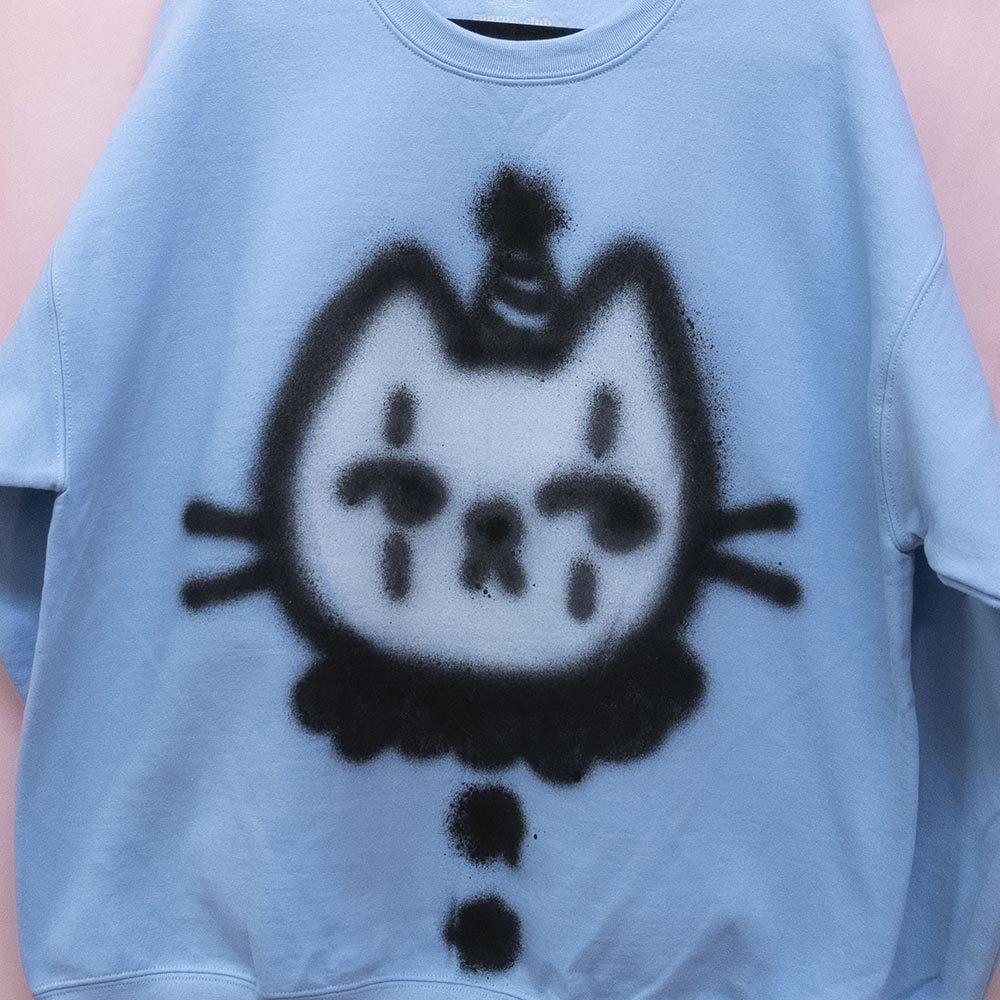 Pierrot spray painted sweatshirt (XL)