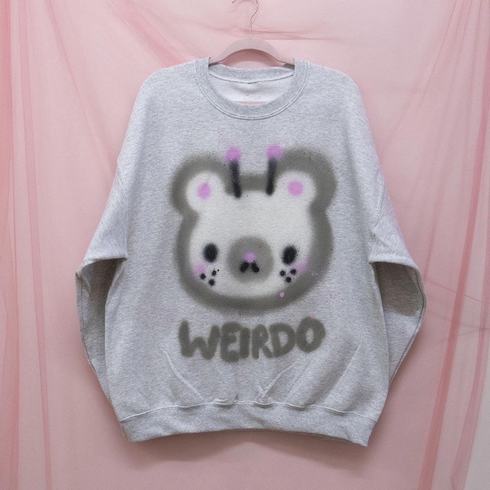 Weirdo spray painted sweatshirt (XL)