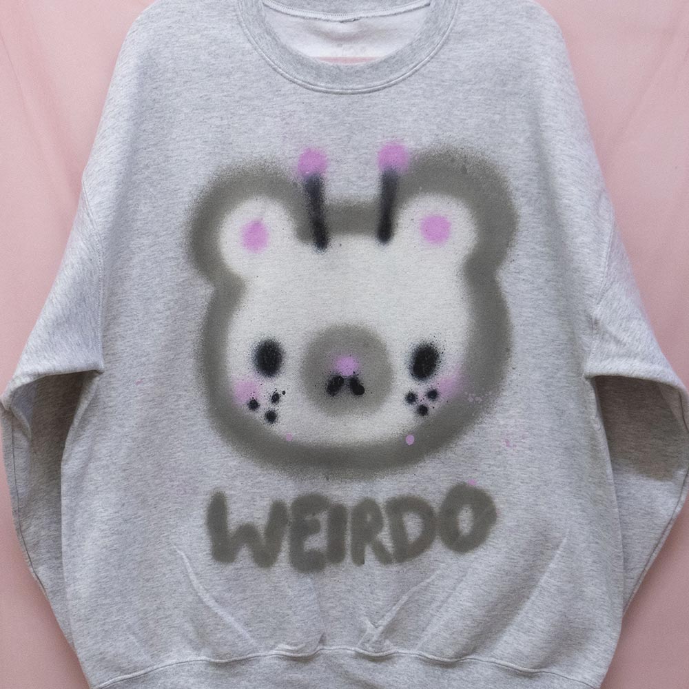 Weirdo spray painted sweatshirt (XL)