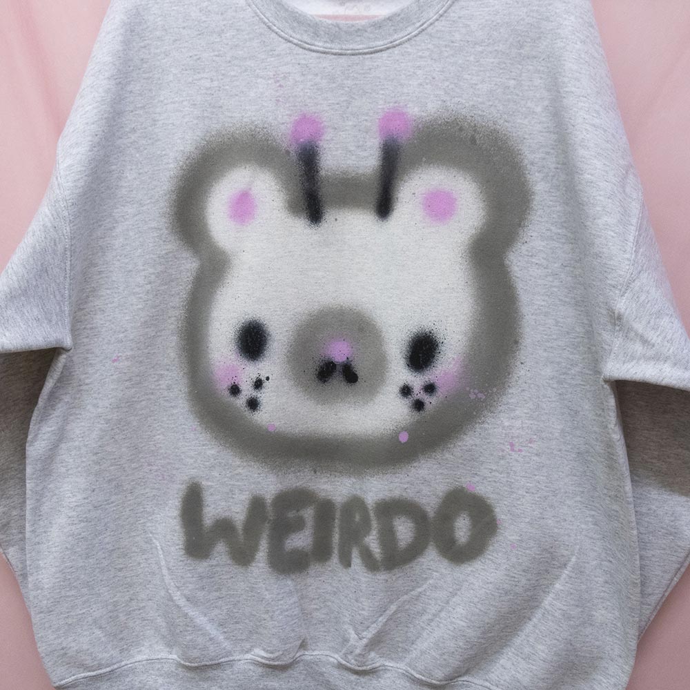 Weirdo spray painted sweatshirt (XL)