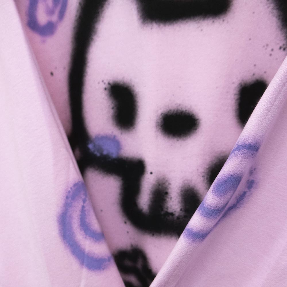 Cat skull spray painted sweatshirt (L)