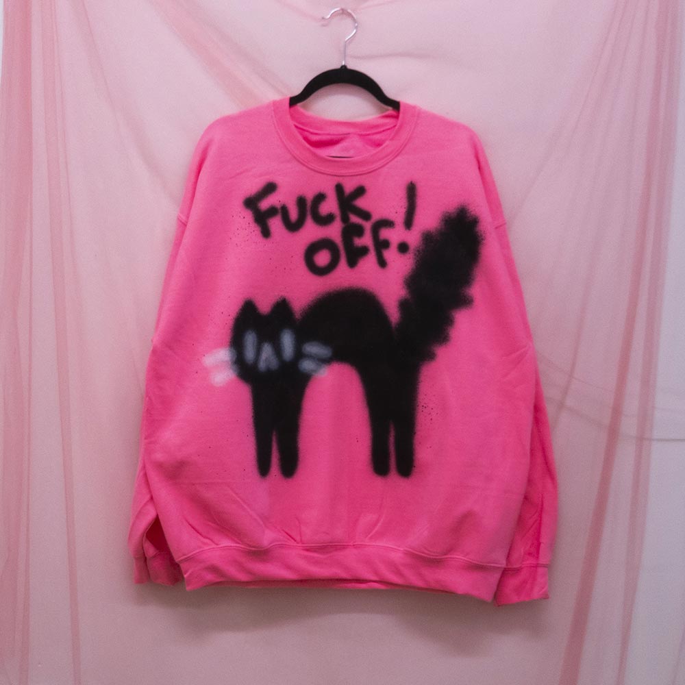 F*** Off Spray Painted Sweatshirt (XL)