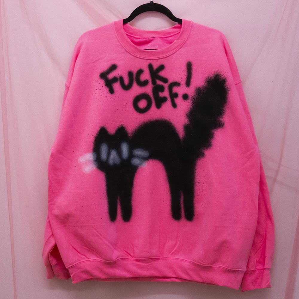 F*** Off Spray Painted Sweatshirt (XL)