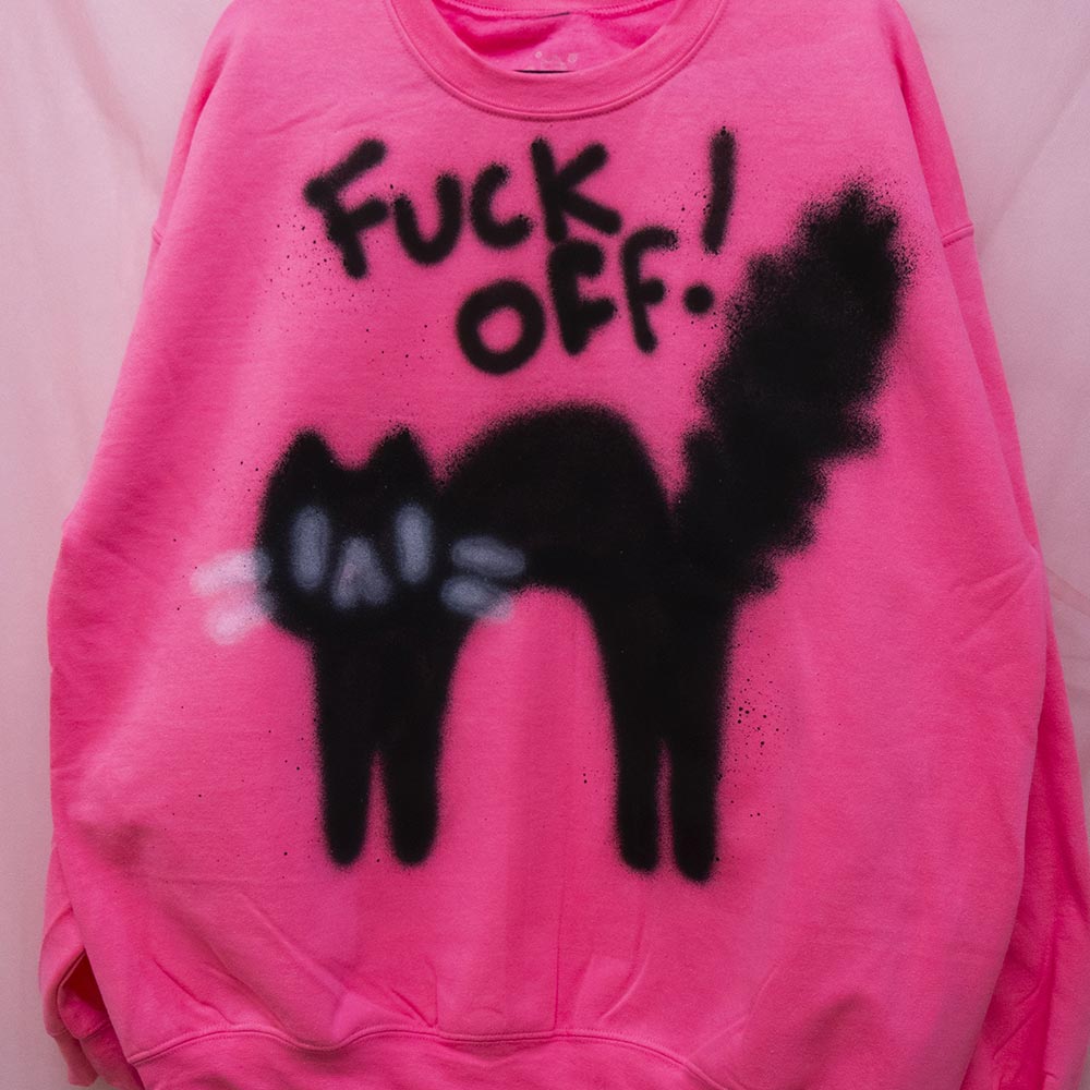 F*** Off Spray Painted Sweatshirt (XL)