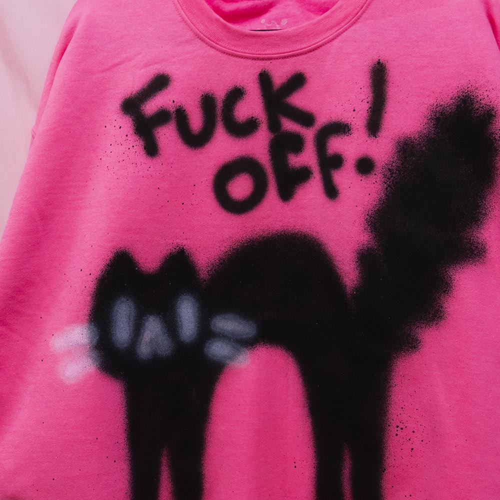 F*** Off Spray Painted Sweatshirt (XL)