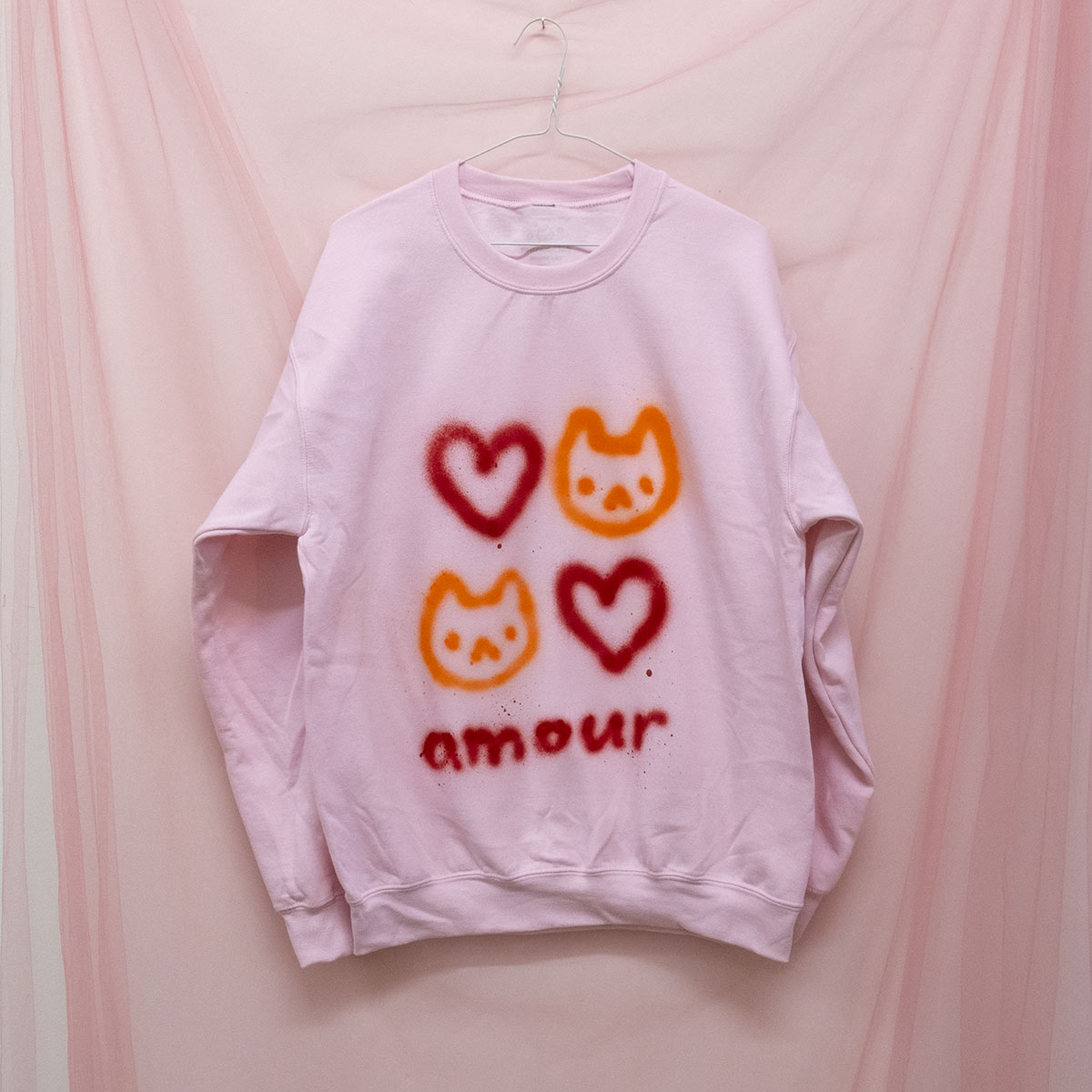 Spray painted "Amour" Shirt (M)