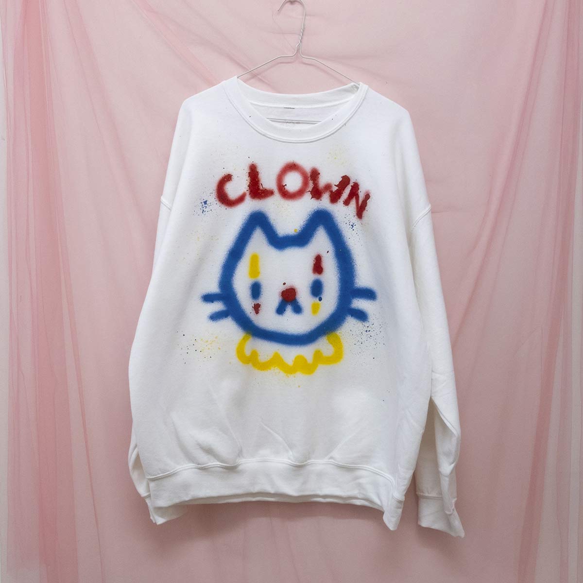 Spray painted Cat Clown Crewneck (XL)