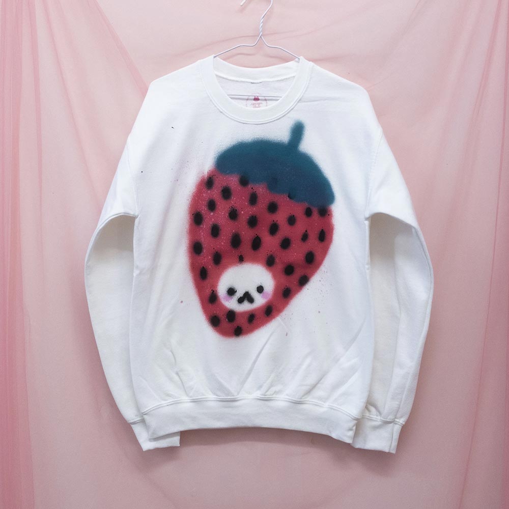 Unique "Strawberry Cat" Sweater (S)
