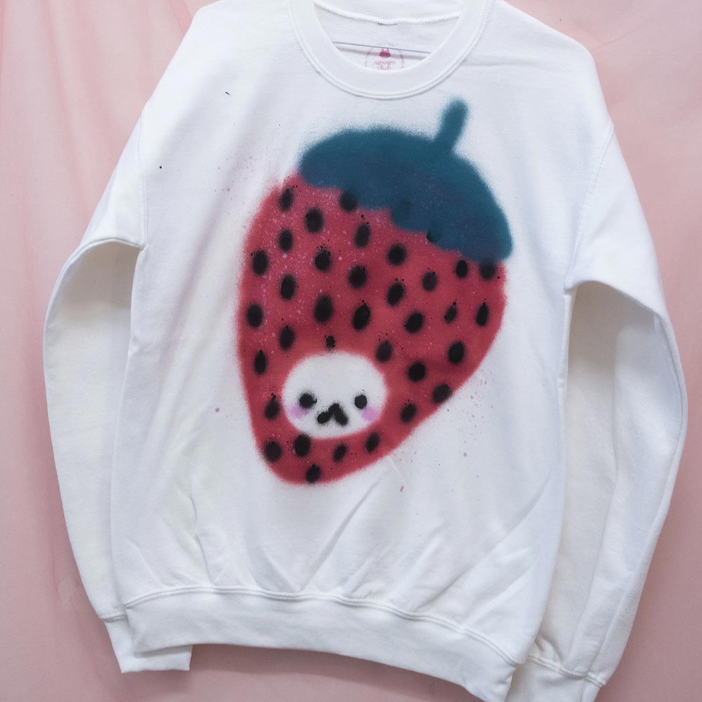 Chandail "Chat fraise" unique (S)