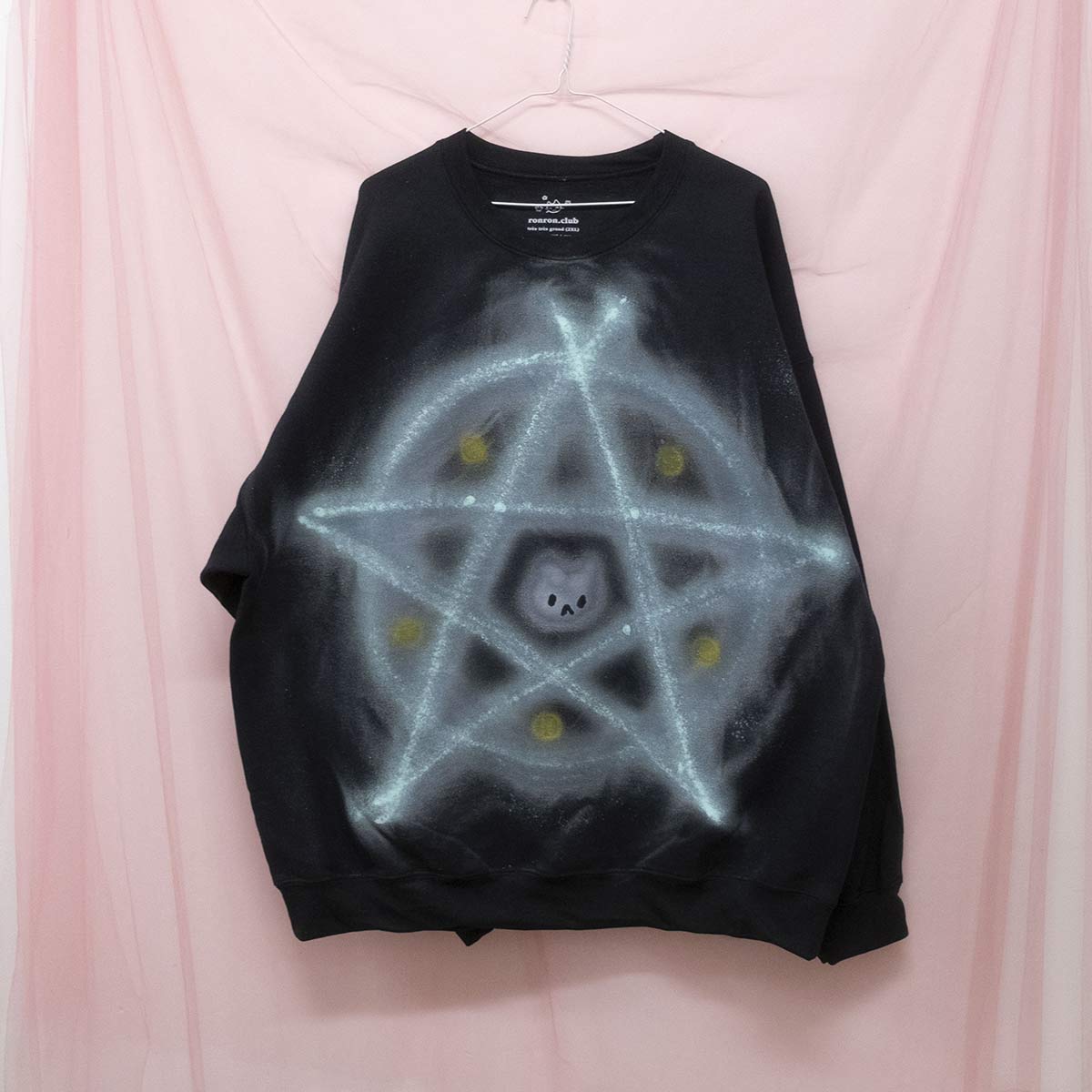 Spray painted Turquoise Pentacle Crewneck (2XL)