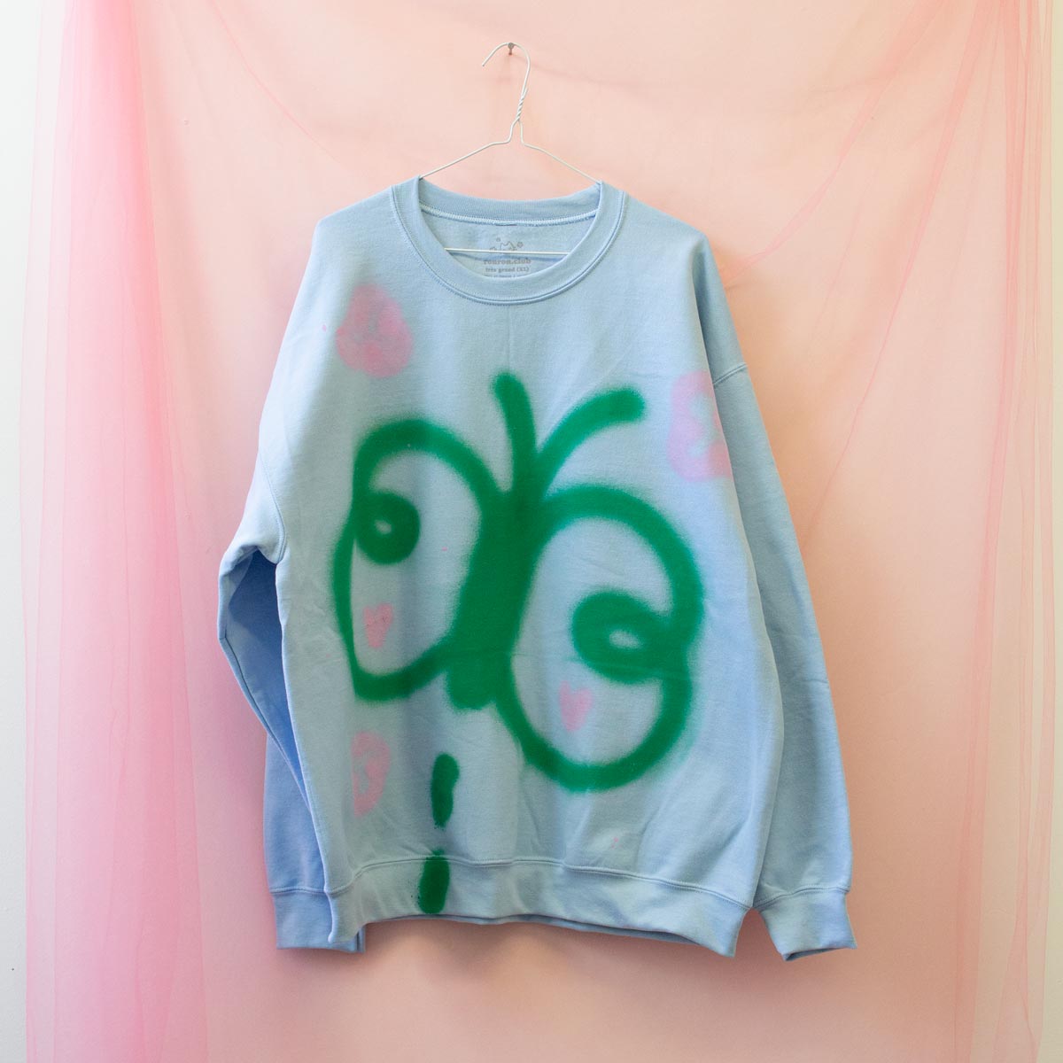 Spray painted butterfly crewneck