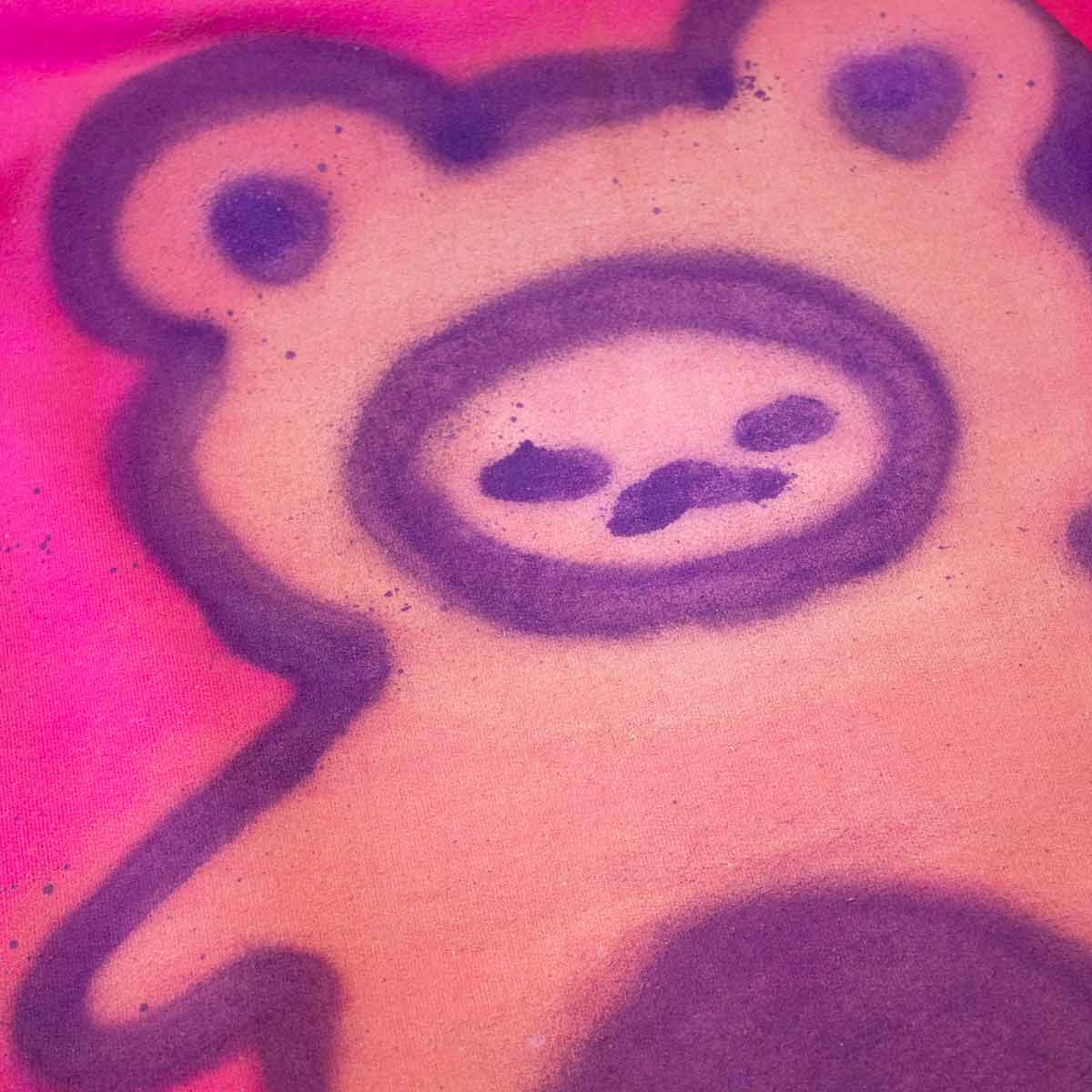 Ouaté gros ourson peinturé en aérosol (XL)