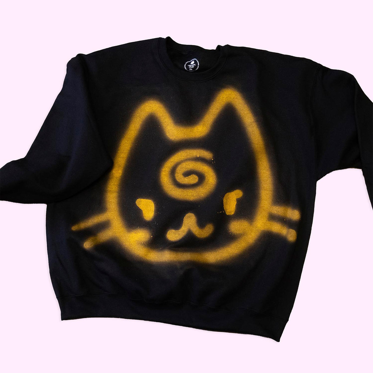 Unique "Cat with spiral" crewneck, size 2XL
