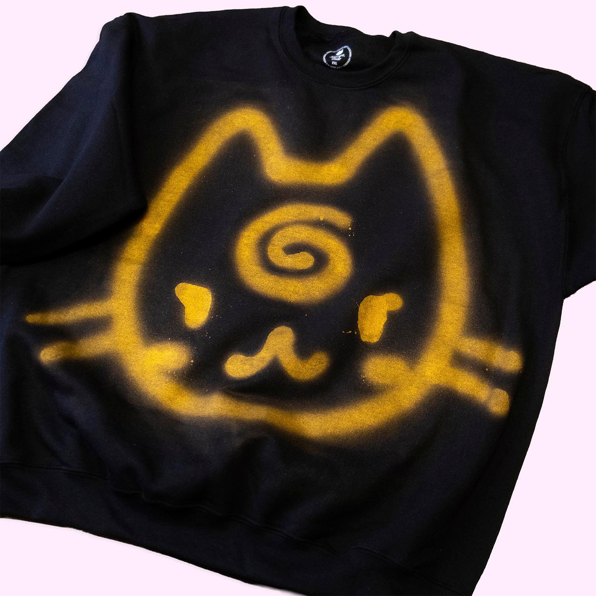 Unique "Cat with spiral" crewneck, size 2XL
