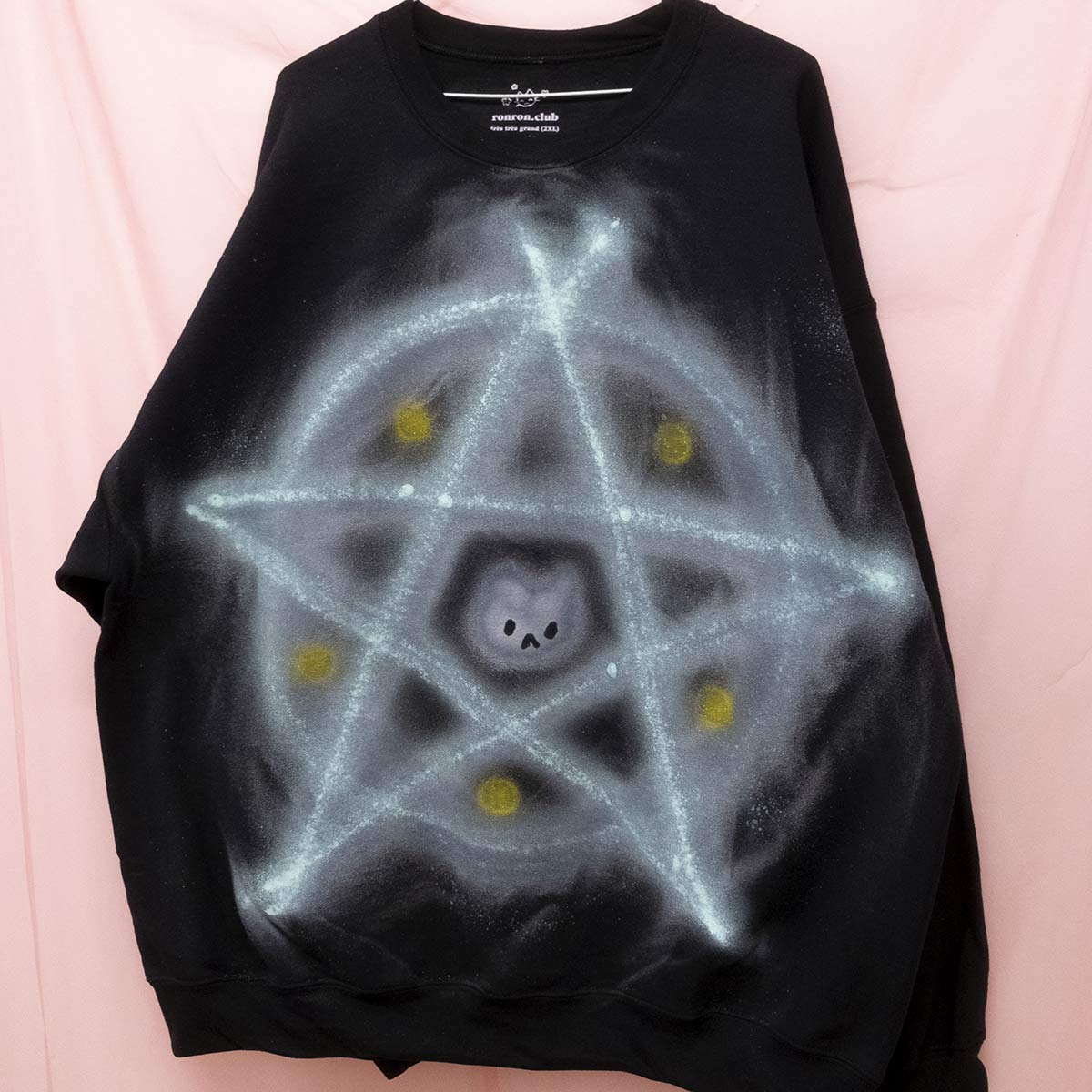 Spray painted Turquoise Pentacle Crewneck (2XL)