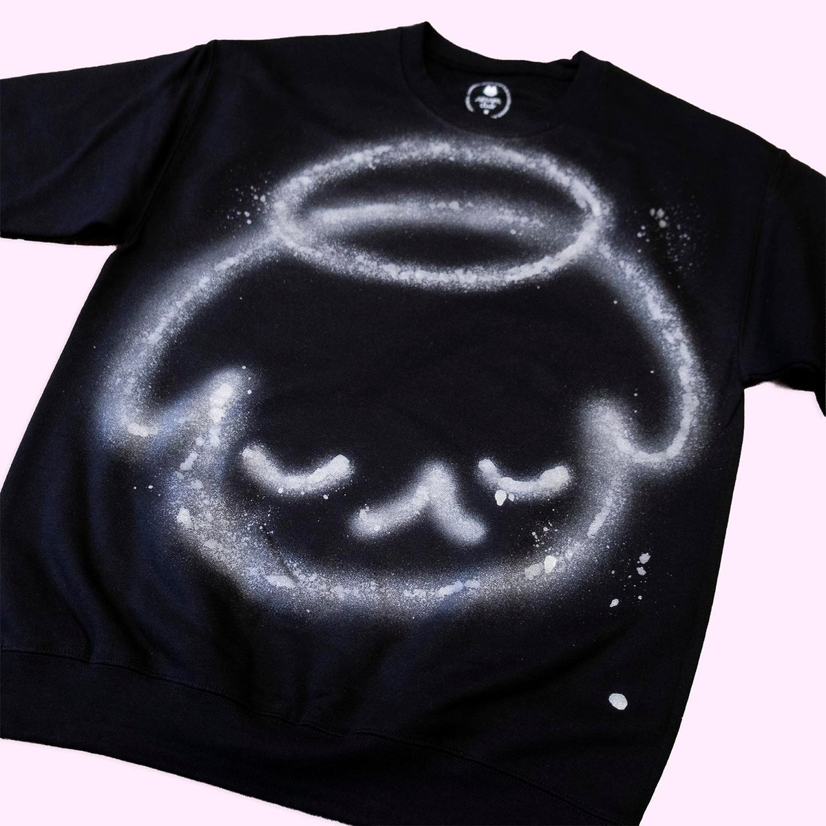 Unique "Silver Angel Puppy" crewneck, medium size