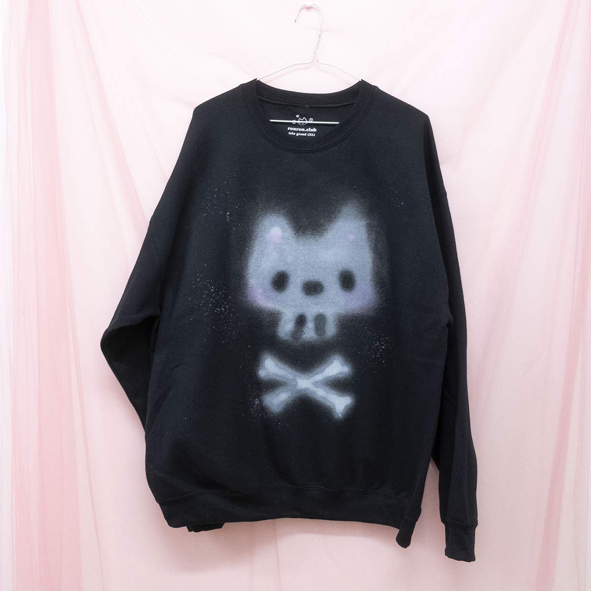 Spray painted Skull Cat Crewneck (XL)