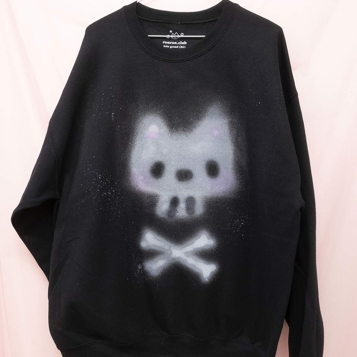 Spray painted Skull Cat Crewneck (XL)